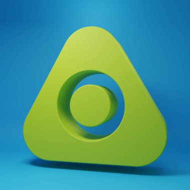 Mavi arkaplanda yeşil tebeşir ikonu izole edildi. Minimalizm kavramı. 3 Boyutlu resimleme.