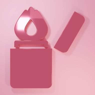 Pembe Aydınlık simgesi pembe arkaplanda izole edilmiş. Minimalizm kavramı. 3 Boyutlu resimleme.