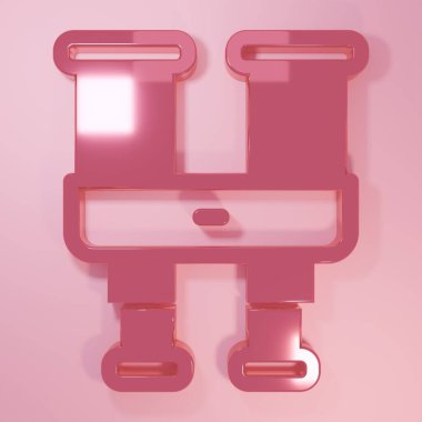 Pembe dürbün simgesi pembe arkaplanda izole edilmiş. Yazılım işareti bul. Casus ekipman sembolü. Minimalizm kavramı. 3 Boyutlu resimleme.