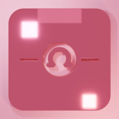 Pembe Ohmmetre simgesi pembe arkaplanda izole edilmiş. Minimalizm kavramı. 3 Boyutlu resimleme.