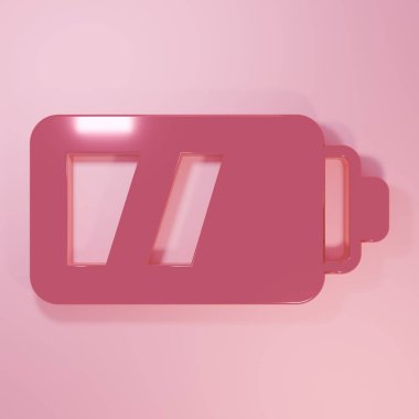 Pembe fotoğraf makinesi simgesi pembe arkaplanda izole edilmiş. Foto kamera. Dijital fotoğrafçılık. Minimalizm kavramı. 3 Boyutlu resimleme.