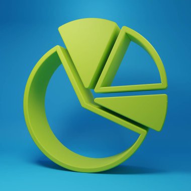 Green Financial growth increase icon isolated on blue background. Increasing revenue. Minimalism concept. 3D render illustration.