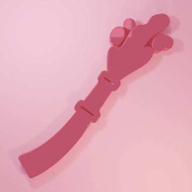 Pembe yangın hortumu ikonu pembe arka planda izole edilmiş. Minimalizm kavramı. 3 Boyutlu resimleme.