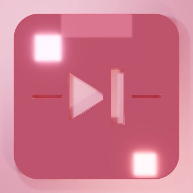 Pembe diyot pembe arka planda izole edilmiş elektronik devre simgesi. Minimalizm kavramı. 3 Boyutlu resimleme.