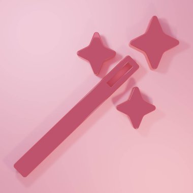 Pembe fotoğraf makinesi simgesi pembe arkaplanda izole edilmiş. Foto kamera. Dijital fotoğrafçılık. Minimalizm kavramı. 3 Boyutlu resimleme.
