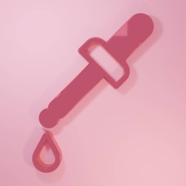 Pembe Molekül simgesi pembe arkaplanda izole edilmiş. Kimya moleküllerinin yapısı, fen öğretmenlerinin yenilikçi eğitim posteri. Minimalizm kavramı. 3 Boyutlu resimleme.