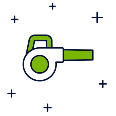 Doldurulmuş Yaprak bahçe üfleyici simgesi beyaz arkaplanda izole edildi. Vektör.