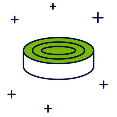 Doldurulmuş oyun çipleri simgesi beyaz arkaplanda izole edildi. Vektör.