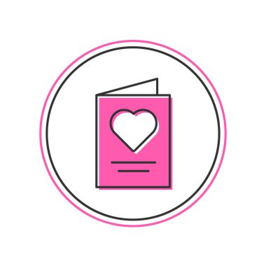 Filled outline Greeting card icon isolated on white background. Celebration poster template for invitation or greeting card.  Vector.