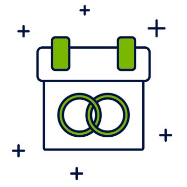 Doldurulmuş takvim simgesi beyaz arkaplanda izole edildi. Olay hatırlatma sembolü. Vektör.