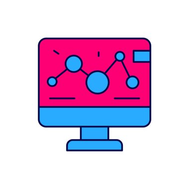 Filled outline Genetic engineering modification on laptop icon isolated on white background. DNA analysis, genetics testing, cloning.  Vector.