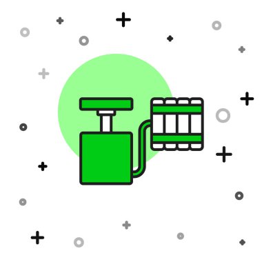 Beyaz arka planda izole edilmiş dinamit simgesi için ana hatlı fünye. Vektör.