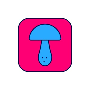 Beyaz arkaplanda izole edilmiş ana hatlı mantar ikonu. Vektör.