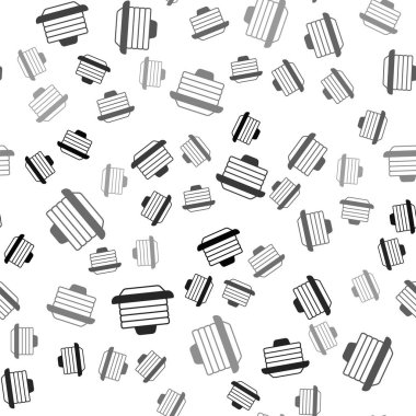 Bal ikonlu siyah krep yığını beyaz arka planda izole edilmiş pürüzsüz desen. Kahvaltı konsepti. Vektör.