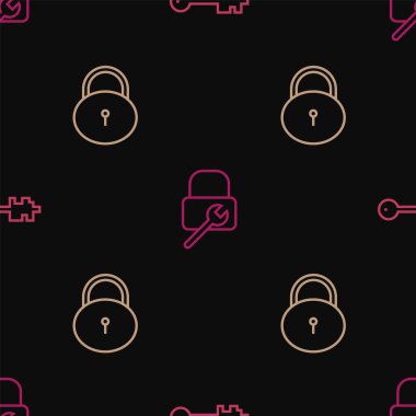 Hat eski, kilit ve onarım kusursuz desen. Vektör.