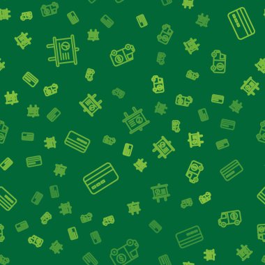 Chalkboard hattını diyagram, kredi kartı ve zırhlı araçla kusursuz bir şablona ayarlayın. Vektör.