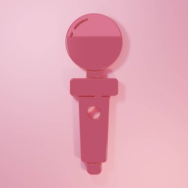 Oyun makinesi simgesi için pembe Joystick pembe arka planda izole edilmiş. Joystick oyun alanı. Minimalizm kavramı. 3 Boyutlu resimleme.