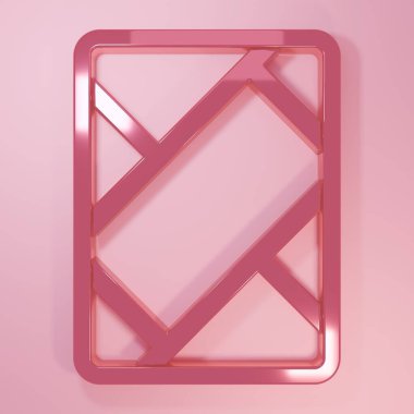 Pembe GPS cihazı ve pembe arka planda izole edilmiş harita simgesi. Minimalizm kavramı. 3 Boyutlu resimleme.