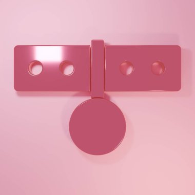 Pembe arka planda isim etiketi simgesi olan pembe yakalı. Evcil hayvanlar için basit malzemeler. Kedi köpek bakımı. Evcil hayvan zincirleri. Minimalizm kavramı. 3 Boyutlu resimleme.