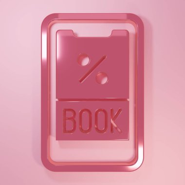 Gemi ikonu ile seyahat için pembe arka planda izole edilmiş Pembe Cruise bileti. Yolcu gemisiyle seyahat edin. Cennete seyahatler. Minimalizm kavramı. 3 Boyutlu resimleme.