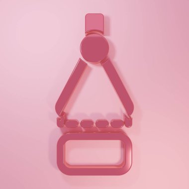 Pembe Çizim pusula simgesi pembe arkaplanda izole edildi. Pusula işareti. Çizim ve eğitim araçları. Geometrik alet. Minimalizm kavramı. 3 Boyutlu resimleme.