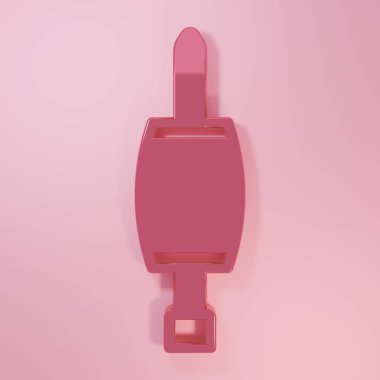 Pembe tornavida simgesi pembe arkaplanda izole edilmiş. Servis aracı sembolü. Minimalizm kavramı. 3 Boyutlu resimleme.