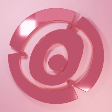 Pembe tahta kütük simgesi pembe arka planda izole edilmiş. Yakacak odun yığını. Minimalizm kavramı. 3 Boyutlu resimleme.