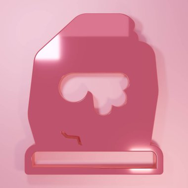 Pembe Sihirli Rün simgesi pembe arka planda izole edilmiş. Rune taşı. Minimalizm kavramı. 3 Boyutlu resimleme.