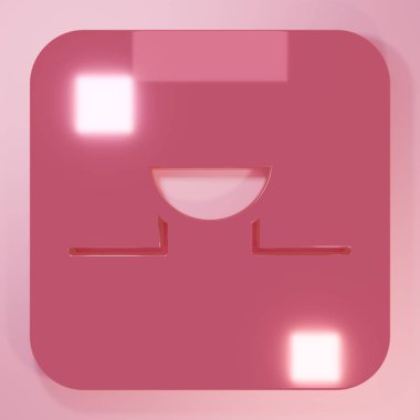 Pembe arka planda izole edilmiş elektronik devre simgesindeki Pembe Buzzer. Minimalizm kavramı. 3 Boyutlu resimleme.