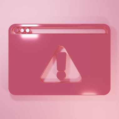 Pembe Finansal büyüme ikonu pembe arka planda izole edilmiş. Gelirleri arttırıyorum. Minimalizm kavramı. 3 Boyutlu resimleme.