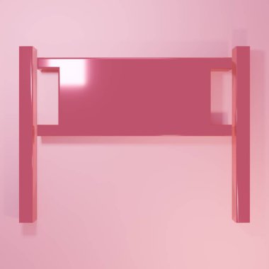 Pembe Voleybol ağı ikonu pembe arka planda izole edilmiş. Minimalizm kavramı. 3 Boyutlu resimleme.