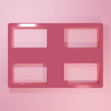 İngiltere 'nin Pembe Bayrağı simgesi pembe arka planda izole edilmiş. Minimalizm kavramı. 3 Boyutlu resimleme.