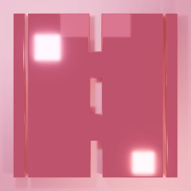 Pembe yol simgesi pembe arkaplanda izole edilmiş. Minimalizm kavramı. 3 Boyutlu resimleme.