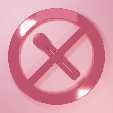 Pembe. Pembe arka planda ateş kibrit yok. Ateş yakmak yok. Yanan kibrit daire şeklinde çapraz. Minimalizm kavramı. 3 Boyutlu resimleme.