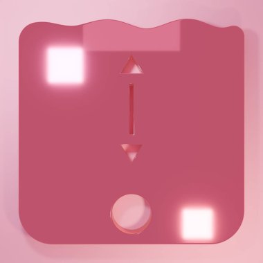 Pembe Derinlik Ölçüm Simgesi pembe arka planda izole edildi. Su derinliği. Minimalizm kavramı. 3 Boyutlu resimleme.