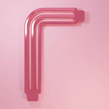 Pembe Araç allen tuşları simgesi pembe arkaplanda izole edildi. Minimalizm kavramı. 3 Boyutlu resimleme.