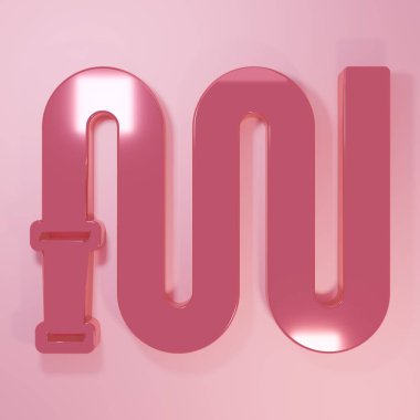 Pembe yangın hortumu ikonu pembe arka planda izole edilmiş. Minimalizm kavramı. 3 Boyutlu resimleme.