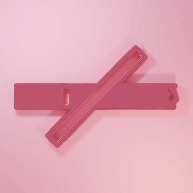 Pembe. Pembe arka planda sigara içilmeyen simge. Sigara içmek yasaktır işareti. Minimalizm kavramı. 3 Boyutlu resimleme.