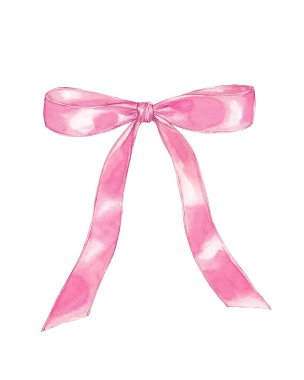 Suluboya pembe fiyonk üzerine beyaz