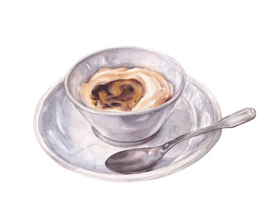 Suluboya tatlı affogato, espresso ve dondurma.