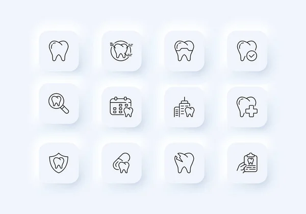 Значок Стоматолога Зуб Инъекции Анестезия Зубная Паста Рот Эмаль Искусственная — стоковый вектор