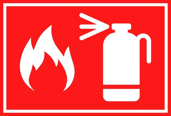 Yangın Söndürücüsü Düz Kırmızı Yangın Söndürücü Işareti Yangın Vektör Simgesi — Stok Vektör