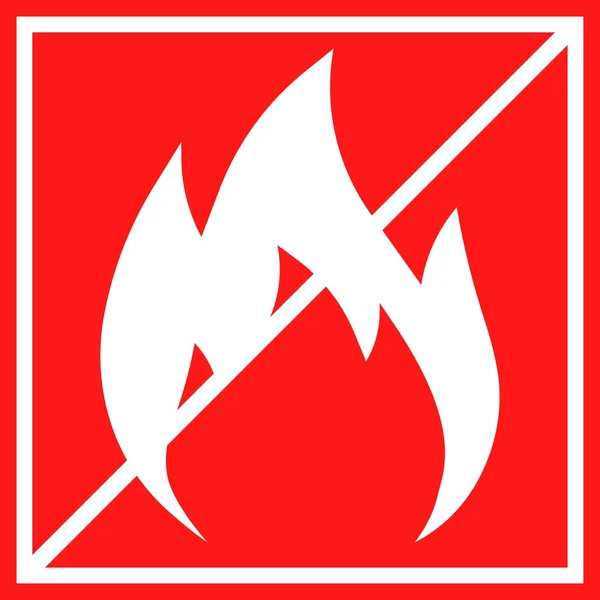 Nie Igraj Ogniem Płaska Czerwona Ogień Jest Niebezpieczny Ikona Wektora — Wektor stockowy