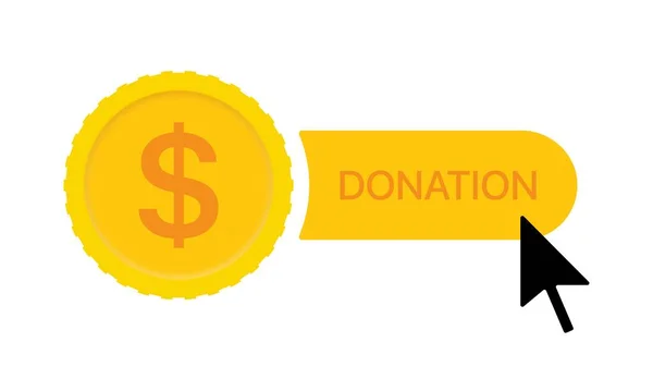 Doação Doador Dinheiro Liso Amarelo Ilustração Vetorial —  Vetores de Stock