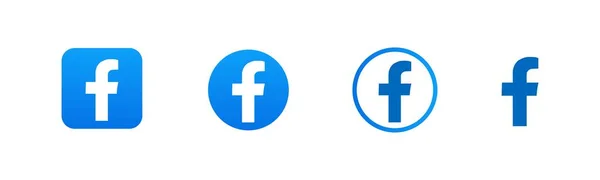 Facebook 'ta Düz, mavi, Facebook sosyal ağı, Facebook logosu. Vektör simgeleri.