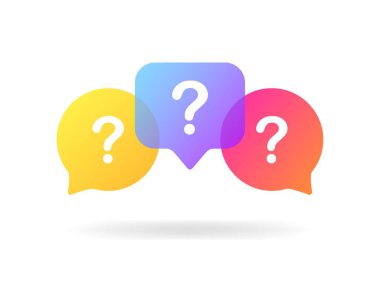 FAQ. Flat, color, important questions, speech bubble with a question mark. Vector icons. clipart