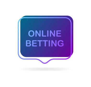 Çevrimiçi bahis işareti. Düz, mor, online bahisler. Vektör illüstrasyonu