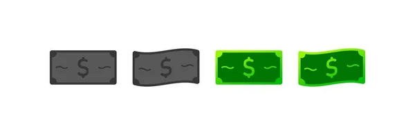 Dolarové Ikony Různé Styly Papírové Peníze Ikona Peněz Dolar Vektorová — Stockový vektor