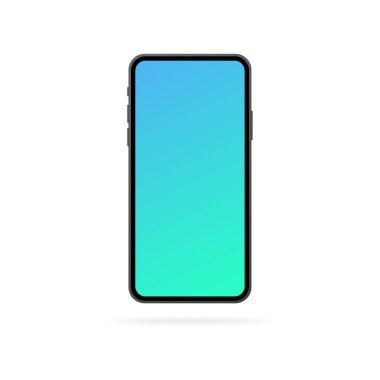 Akıllı telefon maketi. Düz, renkli, iPhone modeli, telefon düzeni. Vektör illüstrasyonu