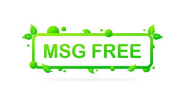 MSG ücretsiz plaka. Düz, yeşil, MSG yok. Vektör simgesi